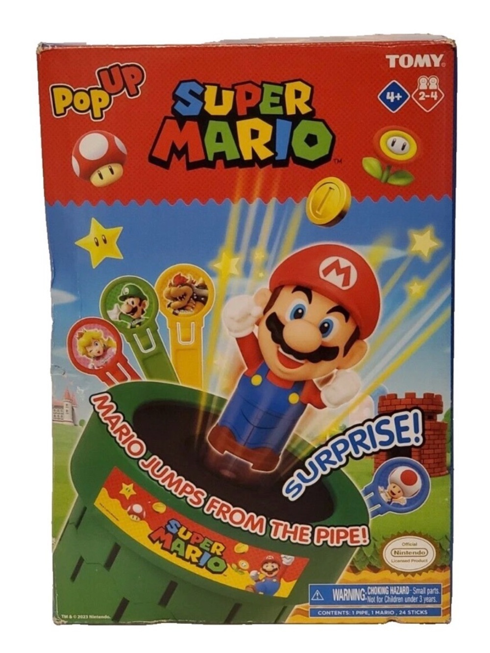 TOMY Pop Up Super Mario Family Board Game | Kids Preschool Fun 2-4 Players